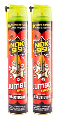 Nok-99 Jumbo Multi Insect Killer. Instantly Kills Cockroaches Mosquitoes Bed Bugs Flies Lizards & Other Insects, 400 Ml (Pack Of 2)