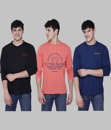 HVBK - Multicolor Cotton Blend Regular Fit Men's T-Shirt ( Pack of 3 )