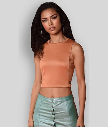 Chimpaaanzee Women's Polyester Crop Top ( Peach )