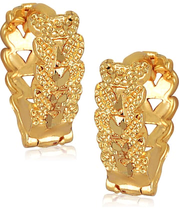 Vighnaharta Golden Huggies Earrings ( Pack of 1 )