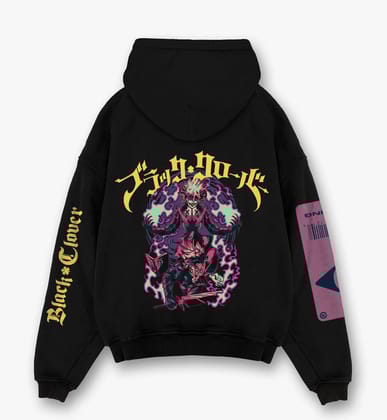 Black Clover Designed Oversized Hoodie-S / Black