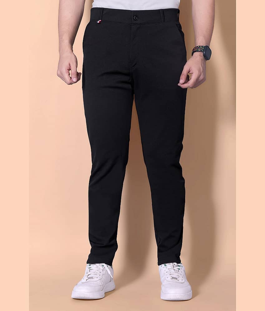 MATHAE Regular Flat Men's Trouser - Black ( Pack of 1 )