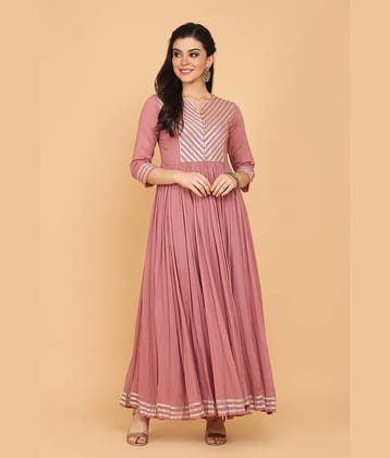 Aarrah Pink Cotton Ethnic Gown