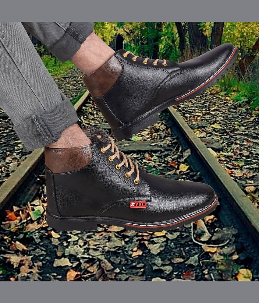 RYKO Black Men's Casual Boots