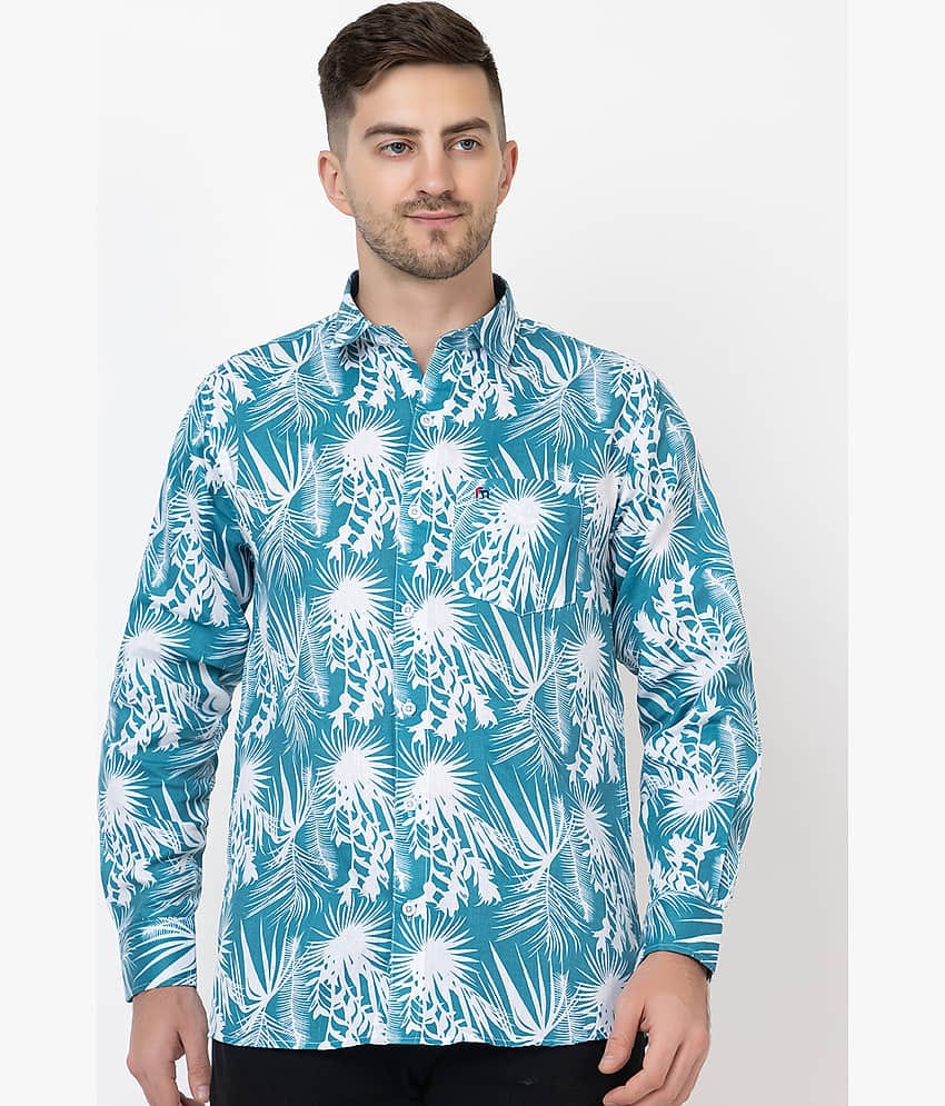 MODERNITY Cotton Blend Regular Fit Printed Full Sleeves Men's Casual Shirt - Blue ( Pack of 1 )