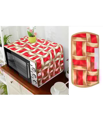 E-Retailer Set of 2 Polyester Red Microwave Oven Cover -