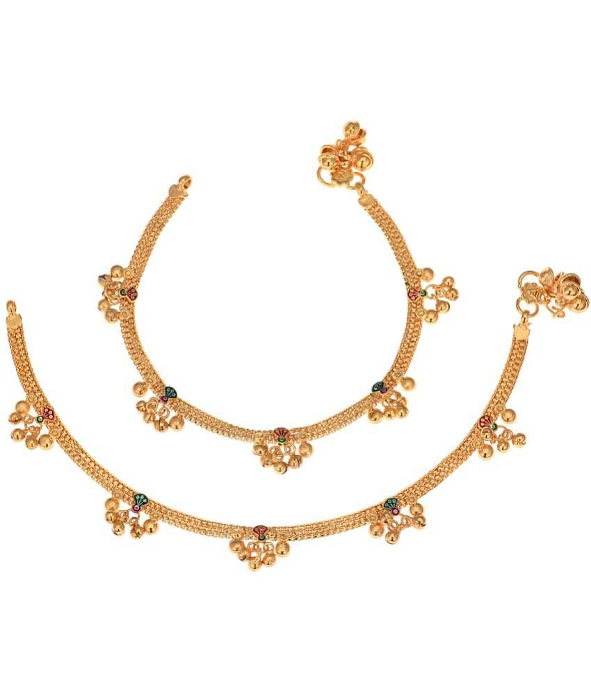AanyaCentric - Gold Anklets ( Pack of 1 )