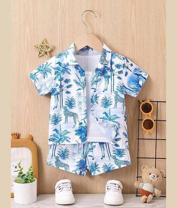 Ocvito Pack of 1 Boys Cotton Blend Shirt & Shorts ( Blue )
