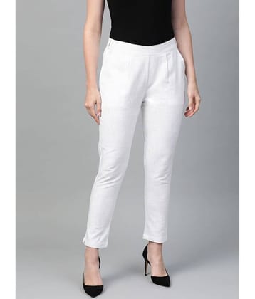 Yash Gallery - White Cotton Regular Women's Formal Pants ( Pack of 1 )
