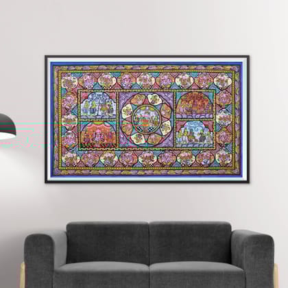 Patta Painting of Krishna Leela