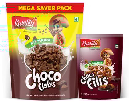 Kwality Choco Flakes 1Kg Pouch & Choco Fills 90g Pouch