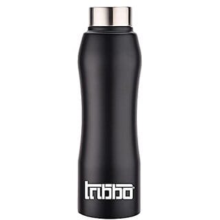 TRIBBO Stainless Steel Water Bottle 750 ML Water Bottles For Fridge School,Gym,Home,office,Boys   Girls Kids Leak Proof(BLACKSIPPER CAP SET OF 1 750 MLMODEL-CURVE)