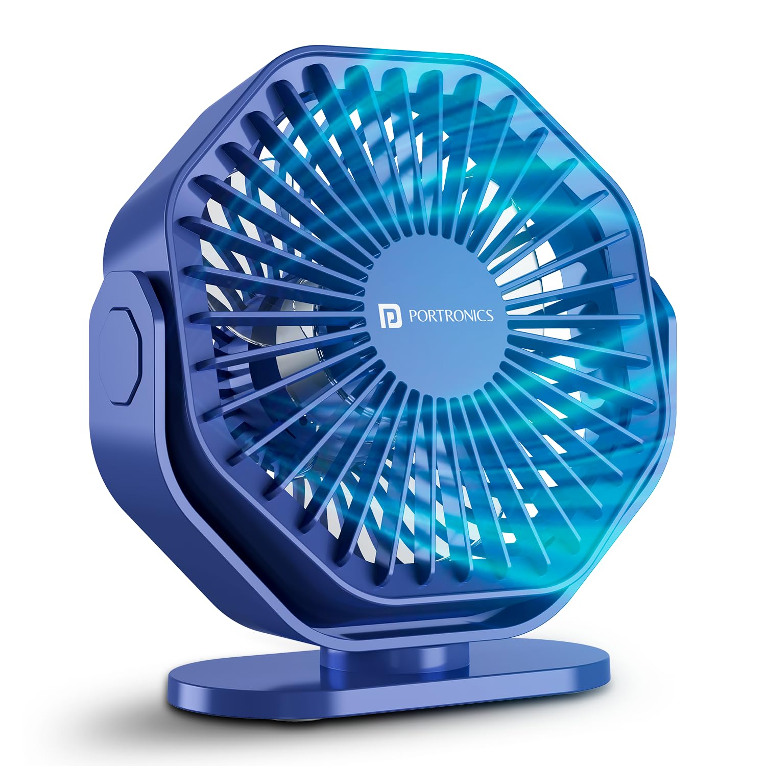 Portronics Chill On, Mini Type-C Powered Table and Hanging Fan, 360 Rotation, 3-Speeds, Upto 5000 RPM, BLDC Motor, One Button Control, Compact 3.25 Design with Loop for Desk, Home, Office and Travel