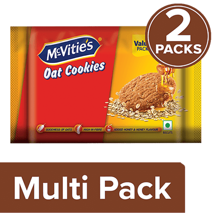 McVitie's Oat Cookies - Honey Flavour, 2 x 480 g (2 X PACK OF 4) multipack