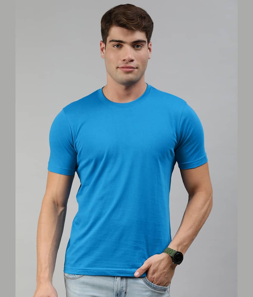Huetrap Pack of 1 Cotton Regular Fit Men's T-Shirt ( Blue )