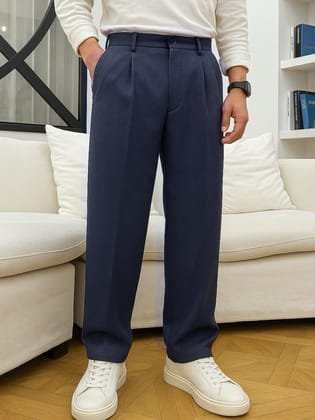 Korean Navy Elastic Trouser-S
