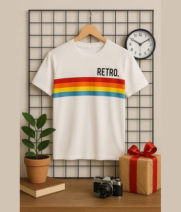 AUSTIZ Men Cotton Blend Regular Fit Printed T-Shirt ( White )