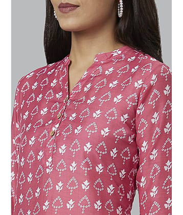 Globus - Pink Polyester Women's Straight Kurti ( Pack of 1 )