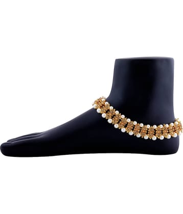 SILVER SHINE Gold plated Attractive Designer kundan Anklet for Women And Girl