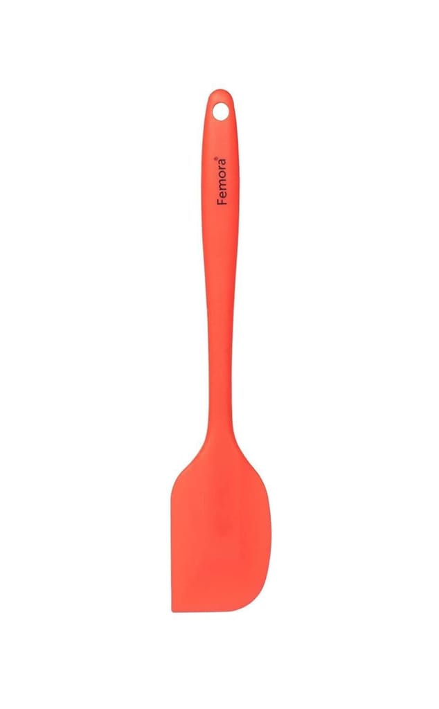 Femora Premium Silicone Spatula, Baking Spoon for Non Stick Cookware Heat Resistant Cake Spatula,11 Inch (Red)