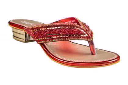 Titas Ladies Cherry Wedding Chappal-Cherry / 3