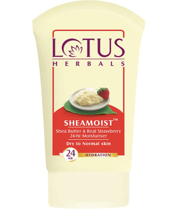 Lotus Herbals Sheamoist Shea Butter & Real Strawberry, 24 Hours Moisturising & Hydrating, 120G