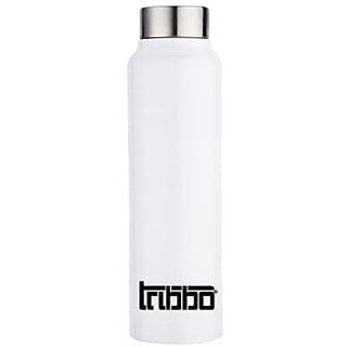 TRIBBO Stainless Steel Water Bottle 1 litre Water Bottles For Fridge School,Gym,Home,office,Boys   Girls Kids Leak Proof(WHITESIPPER CAP SET OF 1 1000 ML)