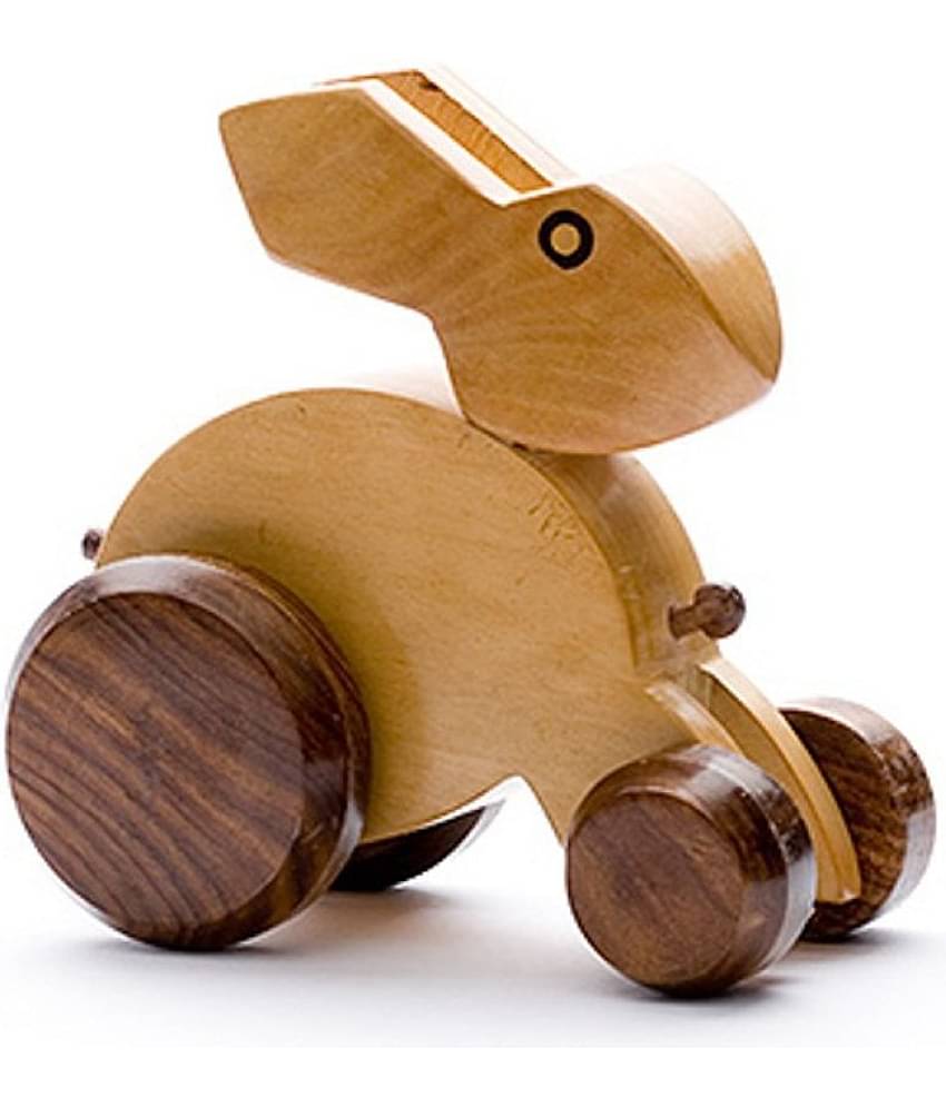 BuzyKart Classic Wooden Rabbit Toy Cum Showpiece
