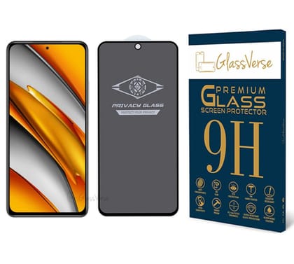 GlassVerse Ultra Privacy Tempered Glass For Poco F3 Smartphone(Pack Of 1) With Free Installation Kit. Full Screen Coverage. (In-Screen Fingerprint Lock Will Not Work With The Privacy Guard)-6.67 Inch GlassVerse Ultra Privacy Tempered Glass For Poco F3 Sm