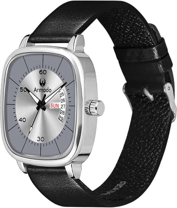 Armado Black Leather Analog Men's Watch