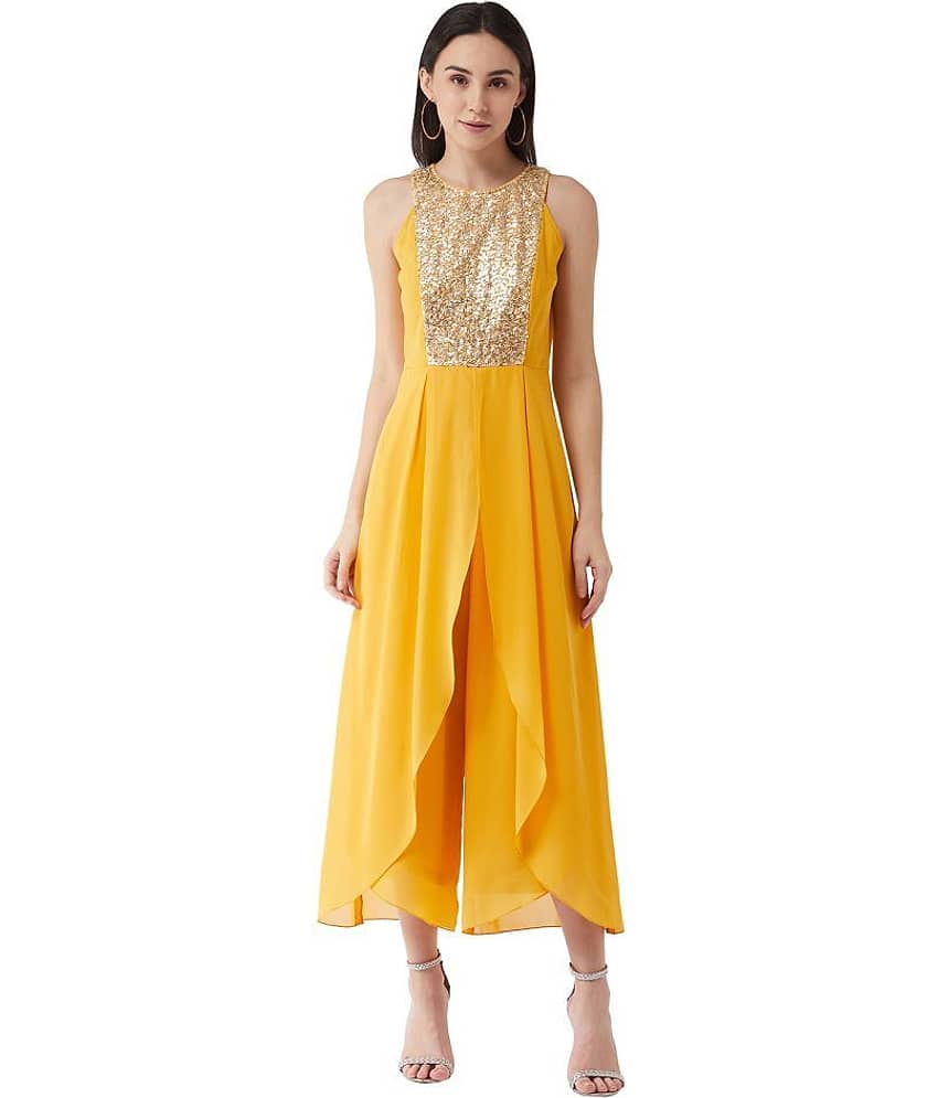 Miss Chase - Yellow Polyester Regular Fit Women's Jumpsuit ( Pack of 1 )