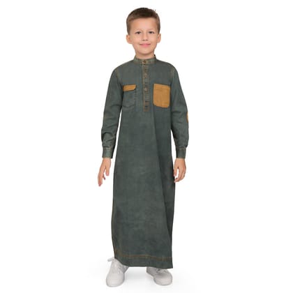 Frisch Denim Thobe for Kids-1