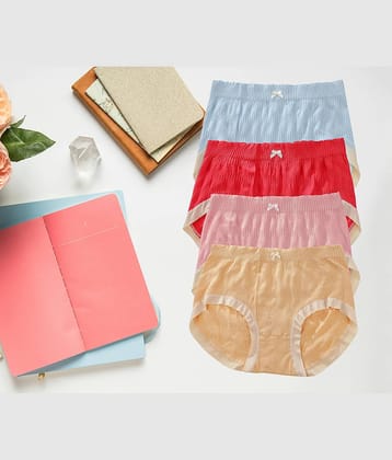 Flenzy Pack of 4 Nylon Hipster For Women ( Multicolor10 )