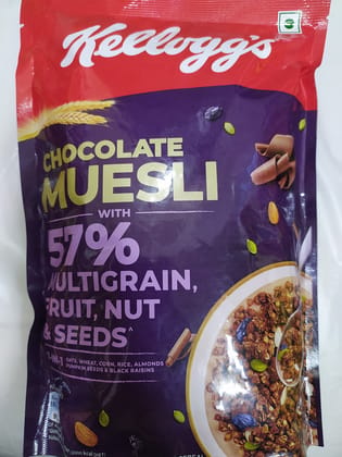 Kellogg'sยฎ Chocolate Muesli With 57% Multigrain Ruit, nut Seeds Kellogg'sยฎ Chocolate Muesli With 57% Multigrain Ruit, nut Seeds