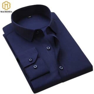 Baleshwar Men Navy Solid Formal Shirt (Pack of 1 )