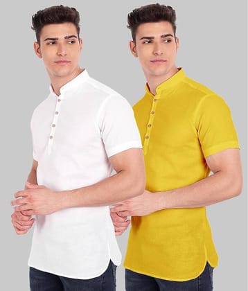 Vida Loca - Peach 100% Cotton Slim Fit Men's Casual Shirt ( Pack of 2 )