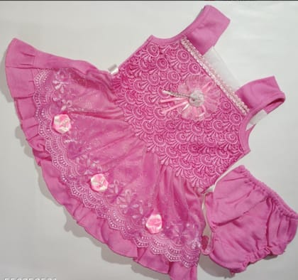 Cute summer clothing for girl child (Pink) with full embroidery work and Cute summer clothing for girl child (Pink) with full embroidery work and
