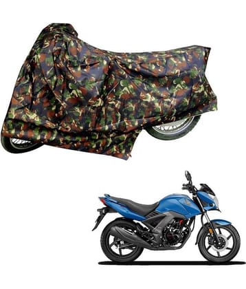 AutoRetail Dust Proof Two Wheeler Polyster Cover for Honda CB Unicorn 160 (Mirror Pocket, Jungle Color)
