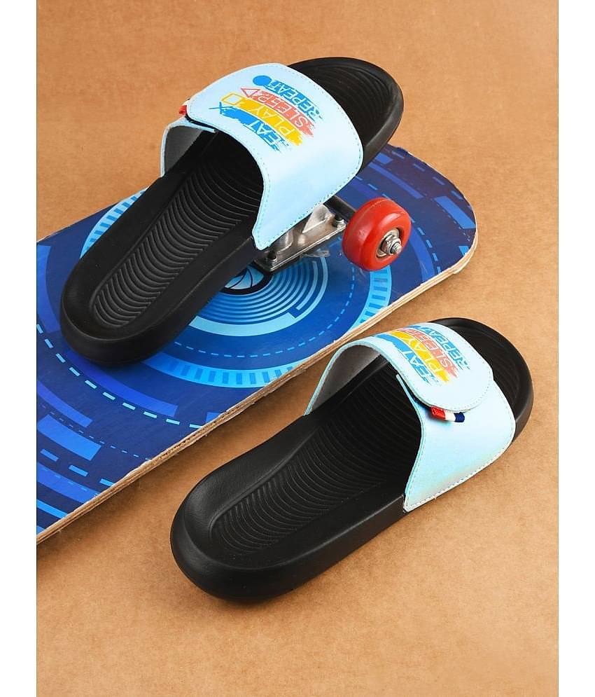 PERY PAO Blue Men's Slide Flip Flop