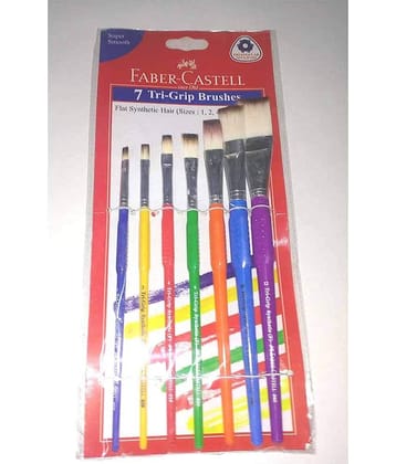 FABER-CASTELL TRI-GRIP BRUSH - FLAT, PACK OF 7 (ASSORTED)    PACK OF 3