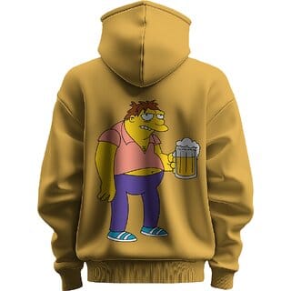 BULL CLOTHING Premium Mustard Yellow Barney Gumble Hoodie  280 GSM Fleece Sweatshirt for Comfort  Durability (XL)