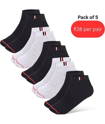 PLIMA Pack of 5 Men's Cotton Blend Ankle Length Socks ( Multicolor )