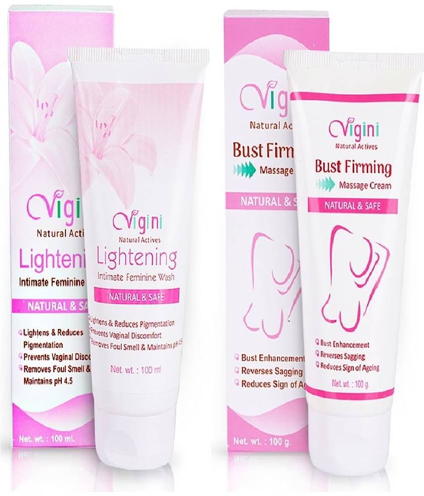 Vigini Vag-inal Lightening HygieneV-Wash +Shea/Cocoa butter Firming Cream Cleanser 100 mL Pack of 2