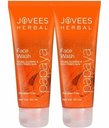 Jovees Herbal Papaya Face Wash Brightens & Hydrates All Skin Types 120ml (Pack of 2)