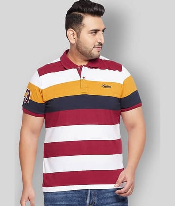 AUSTIVO Pack of 1 Cotton Blend Regular Fit Striped Half Sleeves Men's Polo T Shirt ( Multicolor )