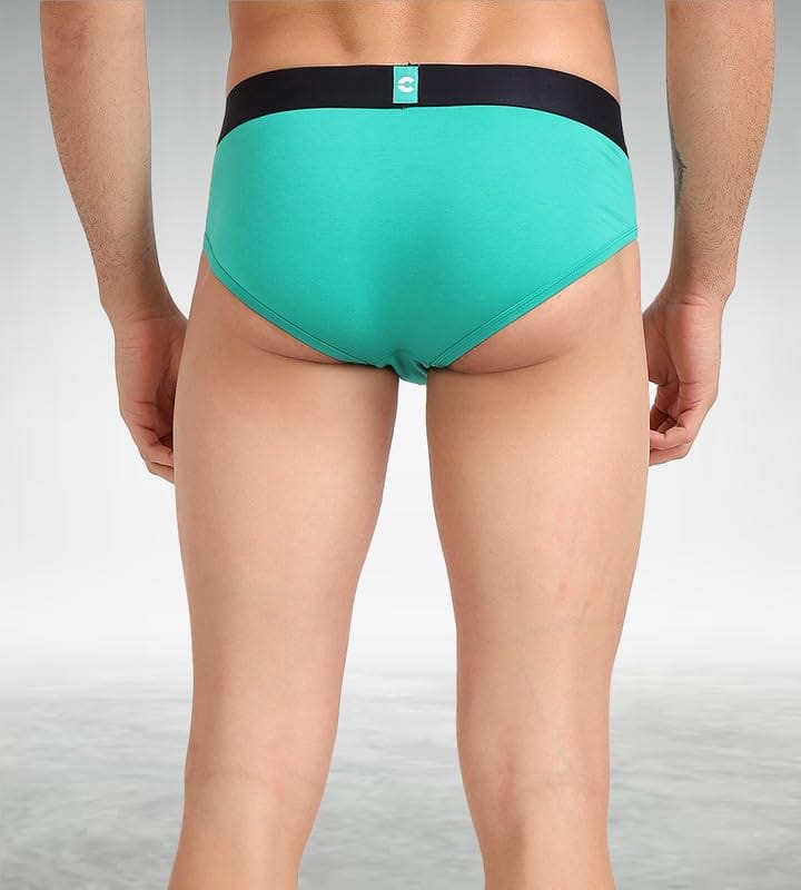 FREECULTR Men's Underwear Organic Cotton (Ultrasoft Waistband) Premium Snug-Fit Brief Pack of 1-Holly Green