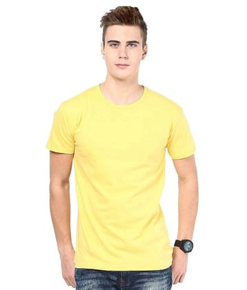 Funky Guys Polyester Slim Fit Solid Half Sleeves Men's Round T-Shirt - Yellow ( Pack of 1 ) - 2XL
