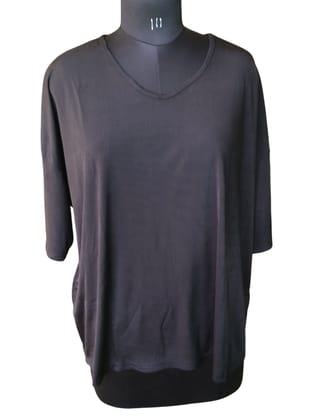 Stylish Black V-Neck T-Shirt - Relaxed Fit Casual Wear