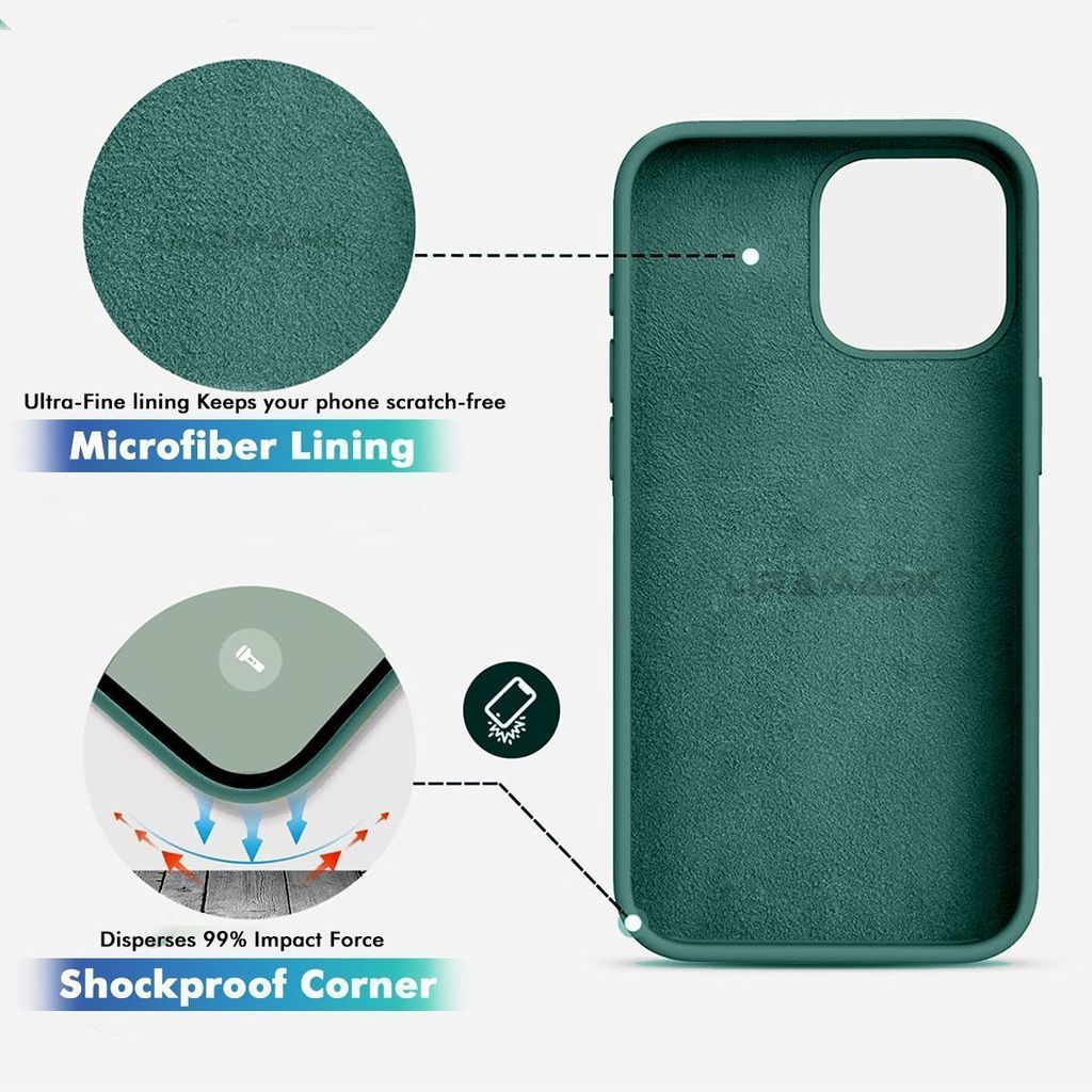 LIRAMARK Liquid Silicone Soft Back Cover Case for iPhone 15 Pro Max (6.7 inch)