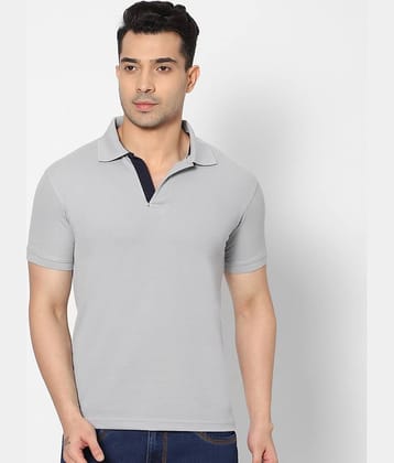 HJ HASASI - Grey Cotton Blend Slim Fit Men's Polo T Shirt ( Pack of 1 )